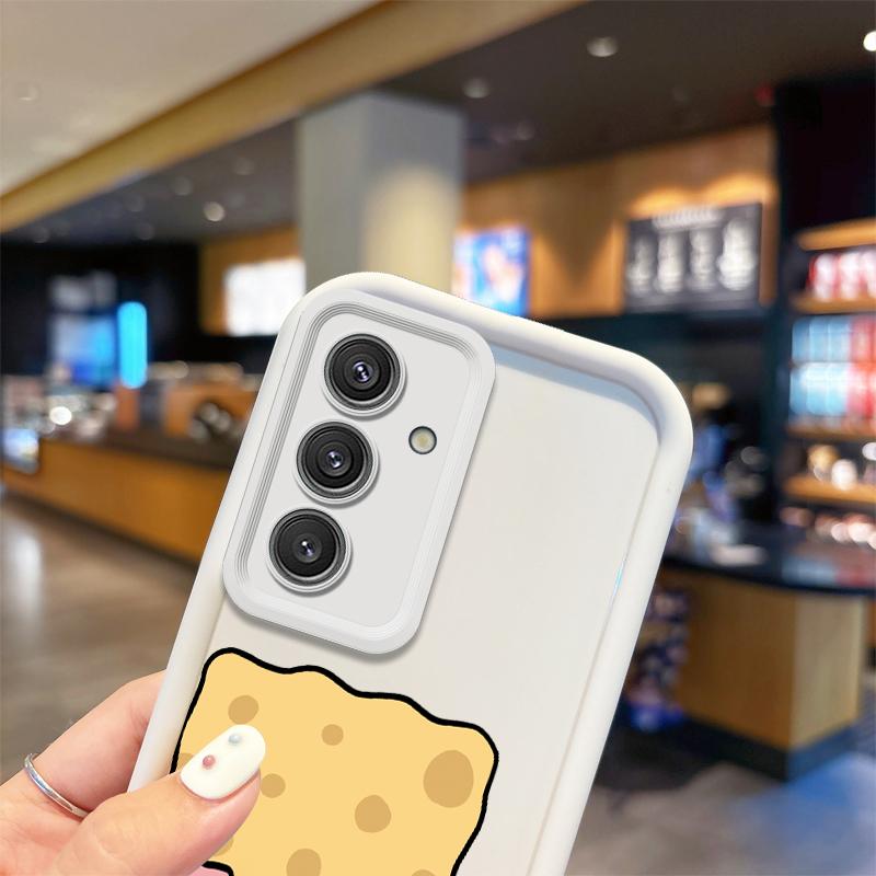 Cute S-SpongeBobs Pinch Butt Phone Soft Case For Samsung Galaxy S25 S24 S23 S21 Ultra Plus S25 S23 S20 Silicone Shockproof Cover