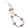Upgrades Beaded Phone Chain Strap with Pearl & Flower Charms Wrist Keychain Wallent Pendant Comfortable for Women & Girl