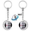 Heart-Shaped Rotating Piano Key Pendant Keychain with Gem and Musical Notes Ornament
