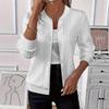 Veste Manteau Femme Couleur Unie Manches Longues Fermeture Éclair