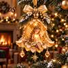 Colorful Elf Pendants for Christmas Fairy Bell Ornament, 2D Flat Flower Hanging Small Festive Gift Birthday Decoration, Acrylic Xmas Tree Pendant