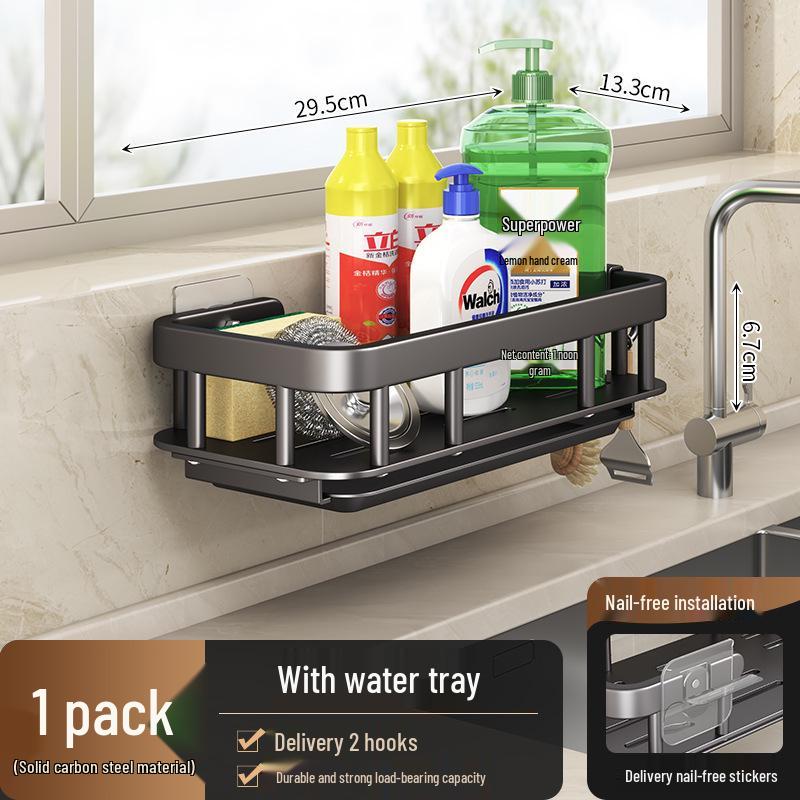 Punch-Free Kitchen Sink Organizer: Multifunctional Dishcloth and Sponge Rack
