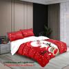 3-piece Christmas themed Santa Claus print (1 duvet cover+2 pillowcases, no core) soft and comfortable bedding set