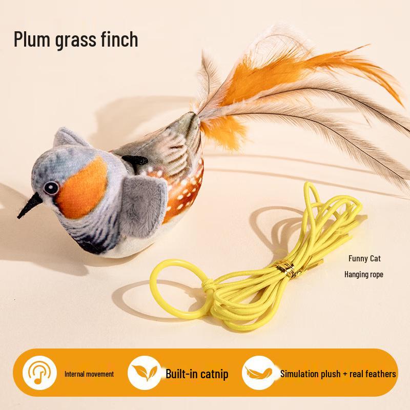 Qio Sound-Making Plush Bird Cat Toy