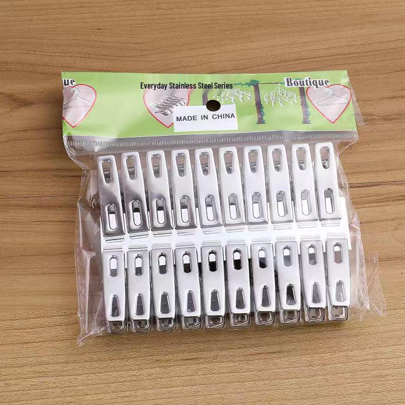 

Stainless Steel Multifunctional 1 cm Flat Mouth Clothes Clip - Windproof and Ideal for Drying Socks