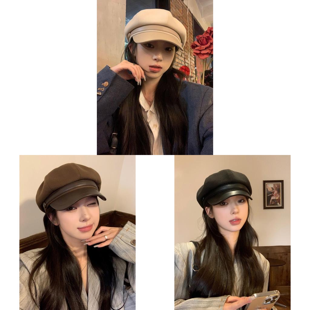 Classic Wool Beret Hat With Short Brim For Winter Fashion And Casual Wear