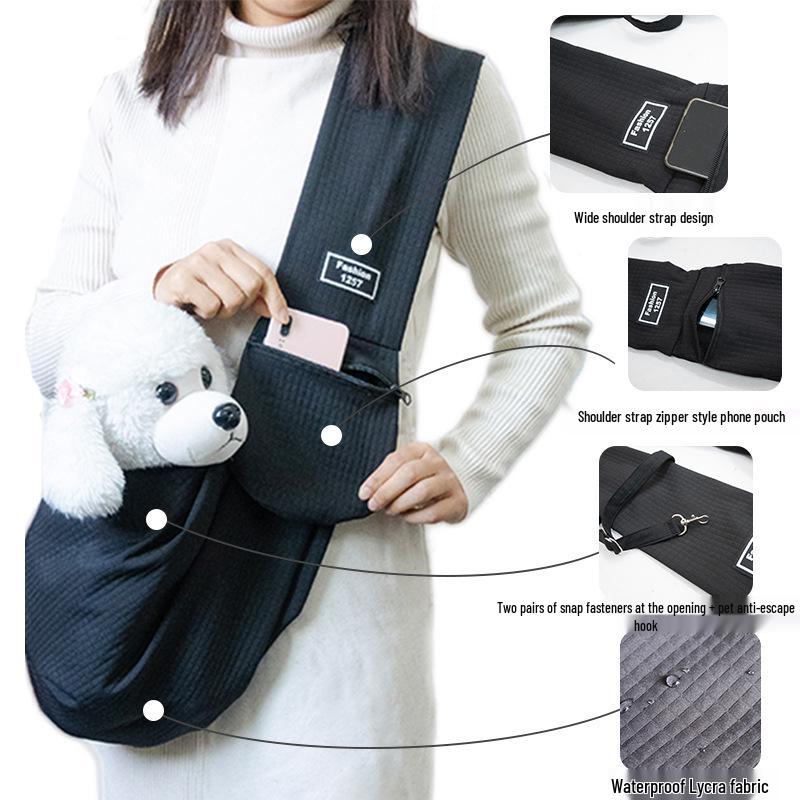Foldable Cat & Dog Crossbody Backpack - Large Capacity, Portable & Single Shoulder Design for Outings