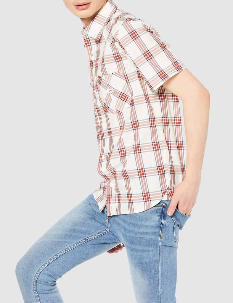 Lee Shirt LCS46008 Red Medium Button-Down Men's
