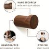 1Pc Walnut Wooden Wall Hooks Non-slip Hook For Coats Bags Hats Key Hanger With Screws Kitchen Bathroom Decor Organizer Hooks