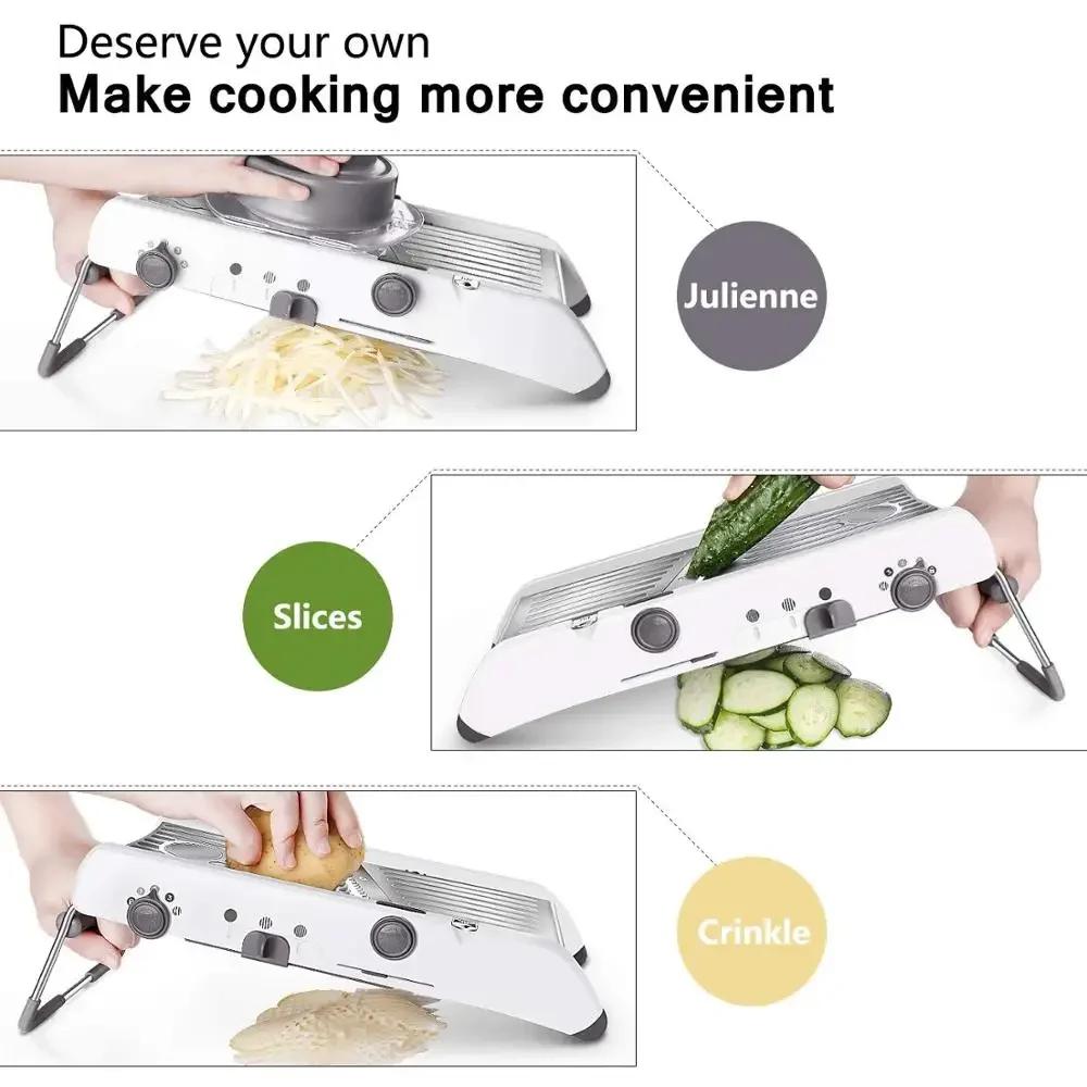 18 Types Adjustable Mandoline Slicer Stainless Steel Vegetable Julienner Grater Onion Potato Slicer Cutter Kitchen Potato Peeler