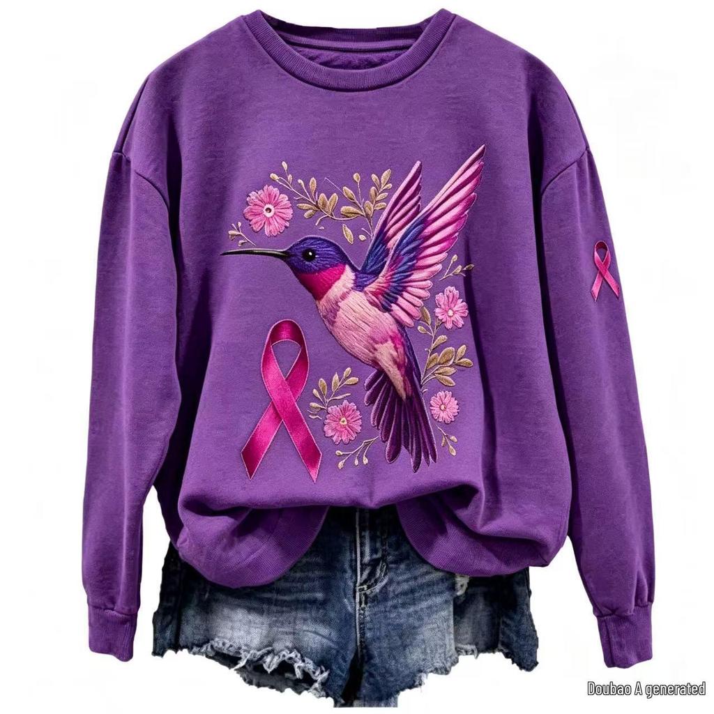 Women's Autumn/Winter Sparrow Print Velvet Hoodie