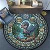 Dinosaur Kingdom Glass Round Area Rug Under Office Chairs Bedroom Living Room Home Decor