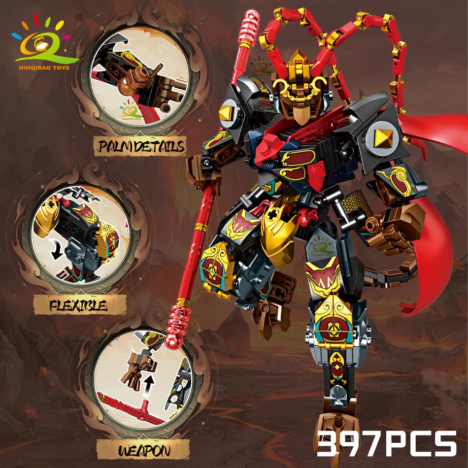 Black Myth Wukong Mech Model Building blocks DIY Destiny Man Armor Robot Set Decorative ornaments Bricks Toys for Adult