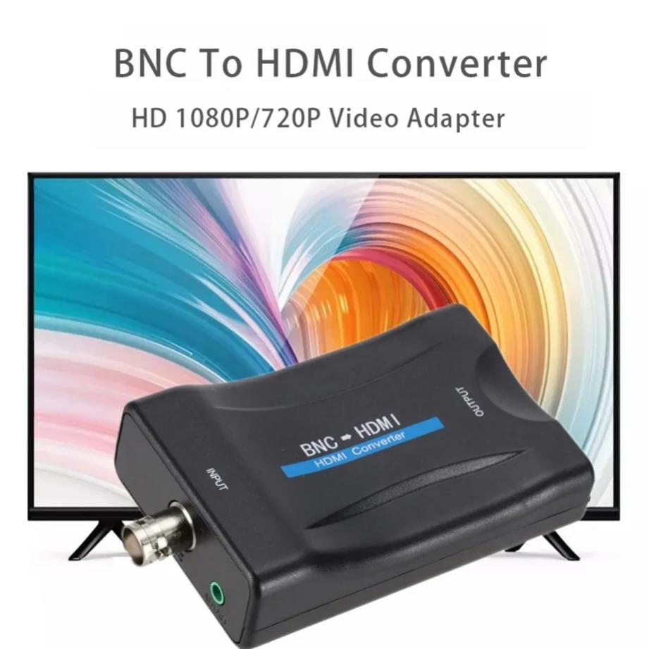 1080P Full HD, Plug and Play, External Power Included Compact BNC to HDM1 Video Audio Adapter Converter