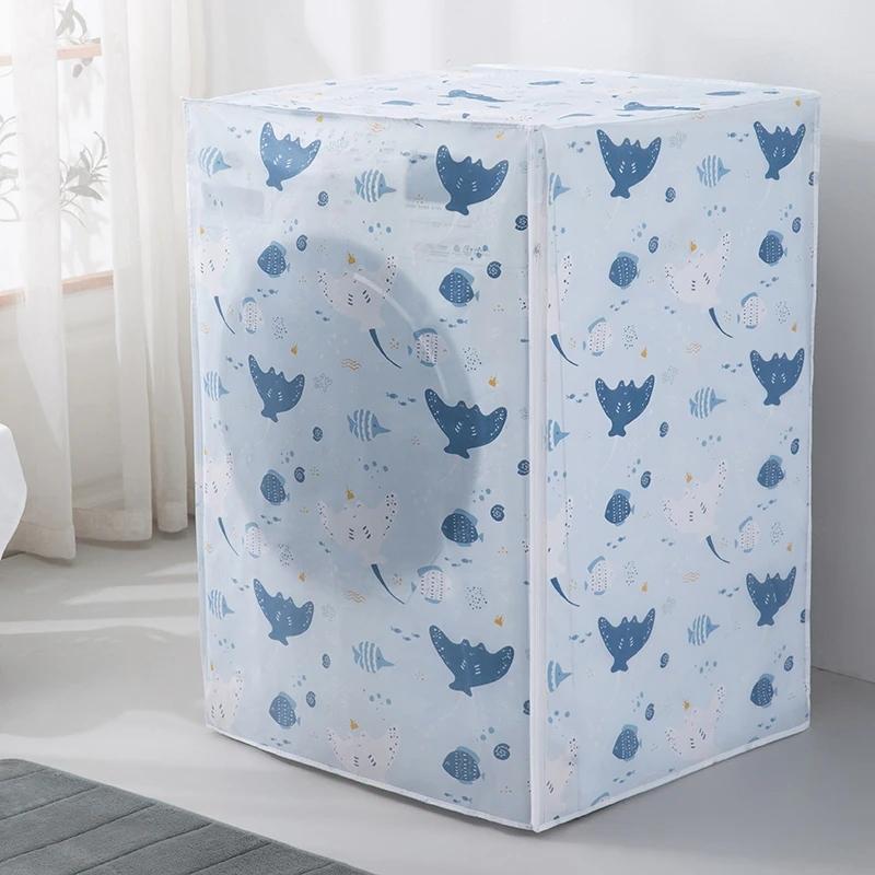 Drum Washing Machine Covers Cute Print Dust Cover For Drum Washer-dryer Waterproof PEVA Protection Cover Household New