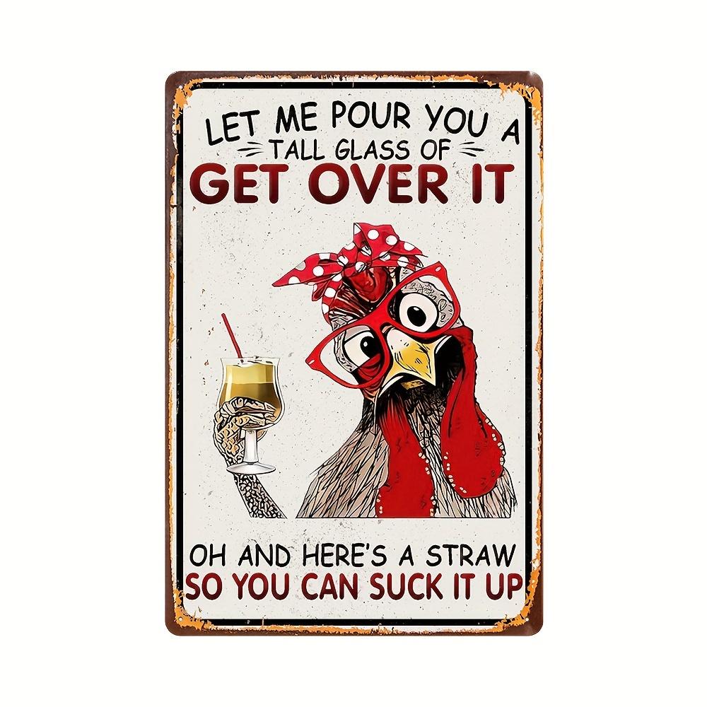 Crazy Chicken Coop Cedule Retro kovová uvítací plaketa Legrační statek Ideální pro kurník nebo kuchyni Ideální dárek na zeď
