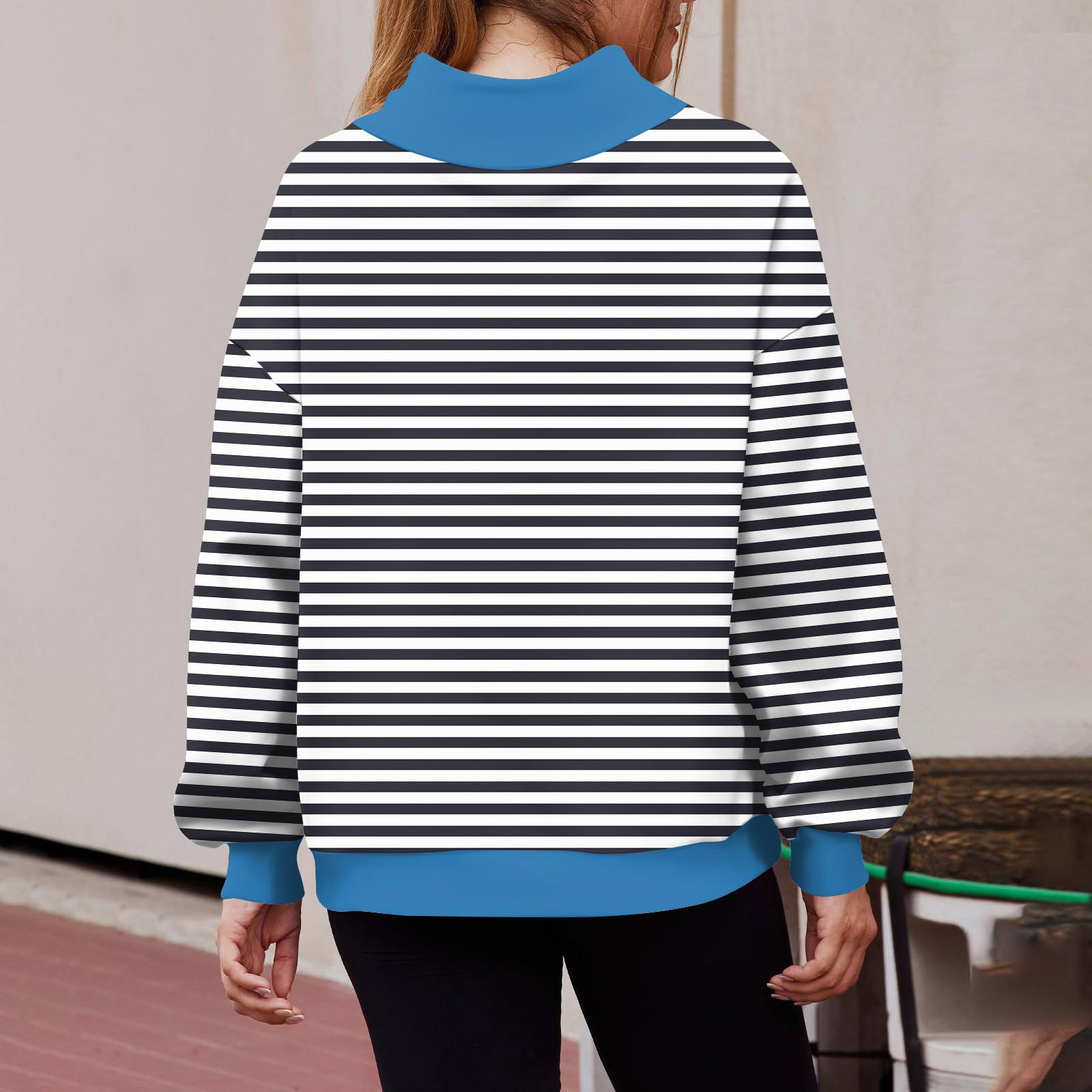 Женская мода сплошной цвет с длинным рукавом свободный разрез половина водолазка — фото 5