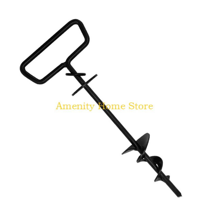 F26C Trapezoidal Thread Pet Stake Ground Anchors Heavy Duty Iron for Outdoor Use
