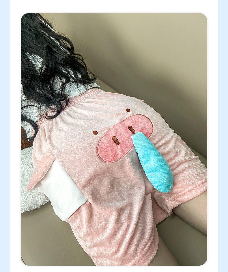 Unisex Funny Squeaky Nose Elephant & Piggy Pajama Shorts