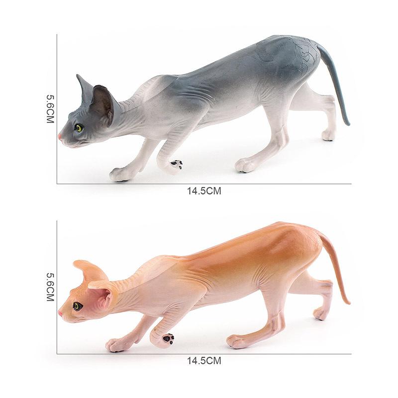 Export Simulation Shorthair Persian Cat Hairless Cat Model Children'S Cognition Pet Cat Desktop Static Ornament