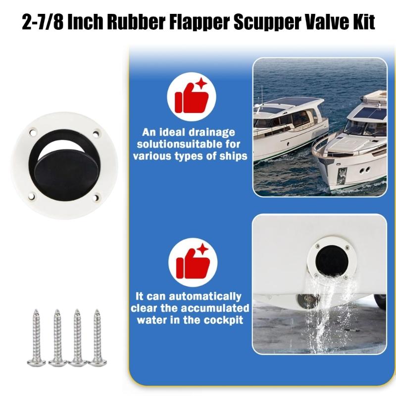 ABS Rubber Boat Drain Outlet Kit Prevents Water Backflow For Fishing Boats And Speedboats