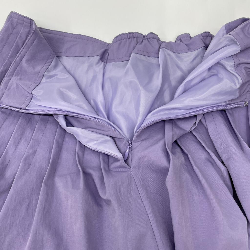 Rosy Monster Light purple polyester gathered pleated flared long skirt skirt S Light purpleUsed
