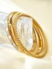 Fashion Simple Stainless Steel 18K Gold Plated Geometric Patterns, Beaded And Set Zirconia Bracelet, Women'S Jewellery Bracelet