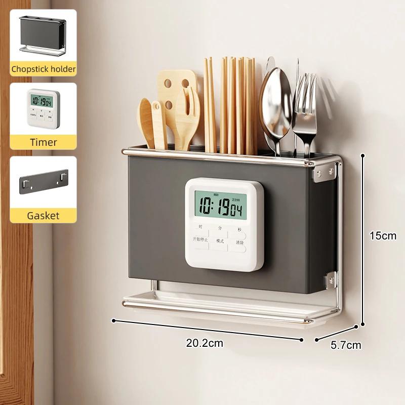 Kitchen Knife Drying Holder With Drainer Integrated Knives Chopsticks Fork Spoon Storage Rack Sink Utensils Organizer Container