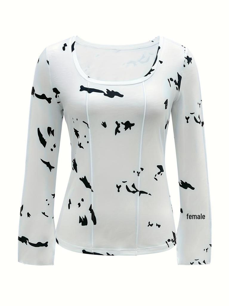 2023 Winter Women's Slim Fit Flared Sleeve Square Neck Pullover