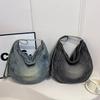 Simple Denim Large Capacity Casual Versatile Youth Shoulder Bags for Women 2026 Fashi Single Zipper Classic Style Commute Bags