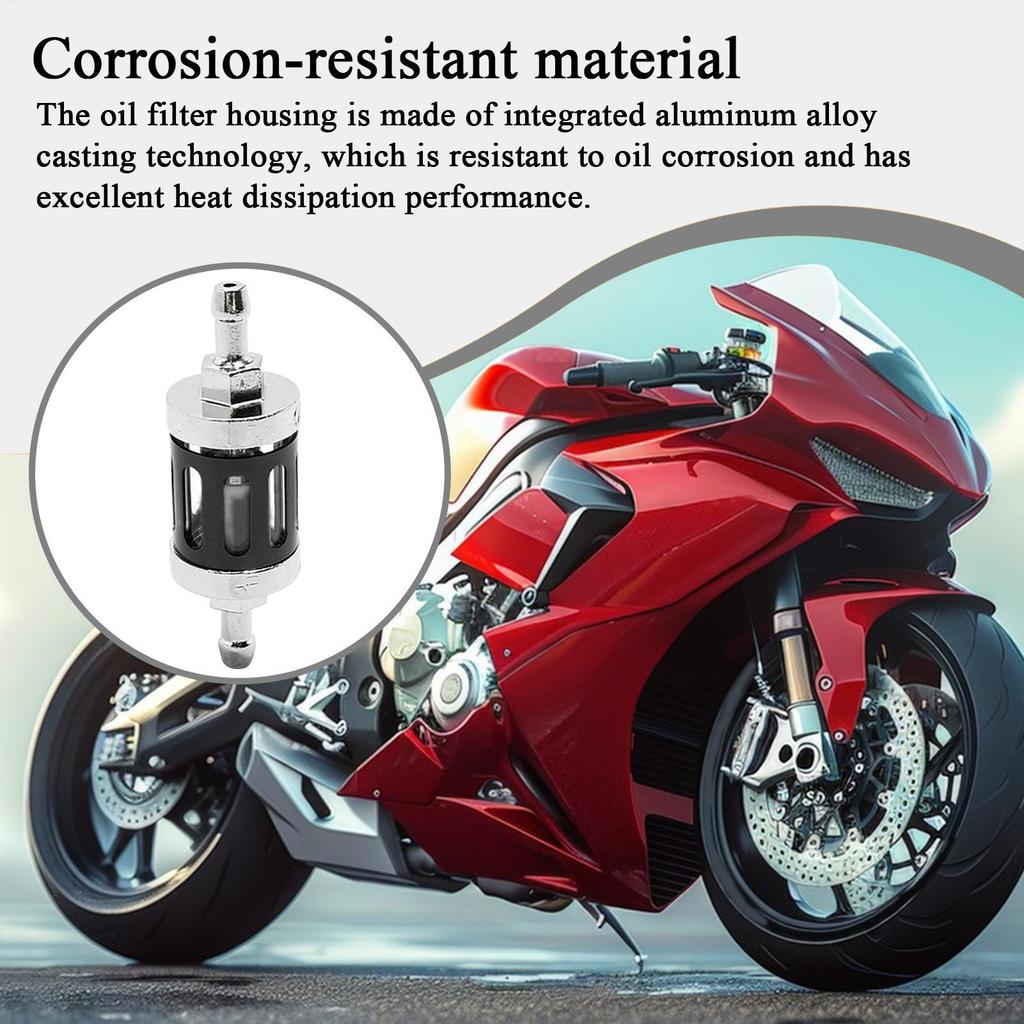 Motorcycle Engine Oil Filter 8mm Inline Oil Filter Metal Motorcycle Parts For Scooter ATV Dirt Bike Snowmobile Modification