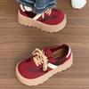 Retro single shoes autumn new thick-soled muffin shoes small height-increasing board shoes women's trend