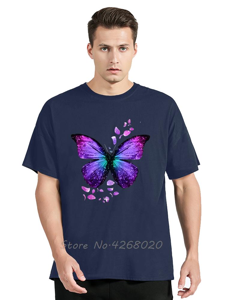 

Mens Clothing Colorful Butterfly Petal Oversized Tshirt Short Sleeve Round Cotton Tshirt Cute Graphic Fitness T Shirt Female S
