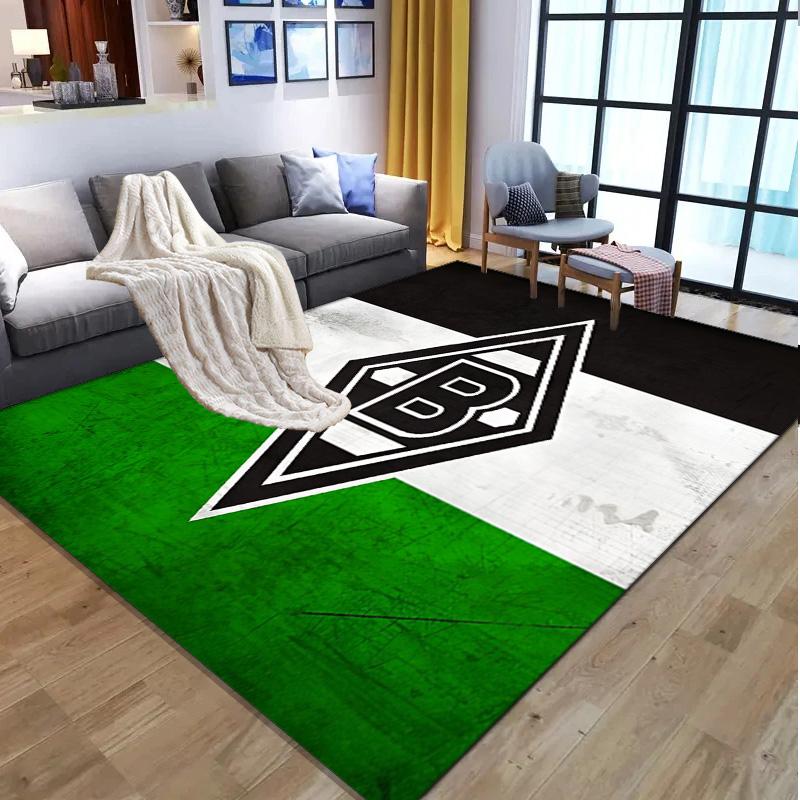 Borussia Mönchengladbach Muster Teppich, Innen-/Außenmatte, für Picknick, Spielzimmer, Schlafzimmer, Büro, Wohnzimmer, Heimdeko Teppich, Geburtstagsgeschenk