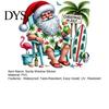 Outdoor Holiday Store Window Art Summer Christmas Static Cling, Beach Santa Claus Glass Sticker, Large Floor to Ceiling Decor Waterproof PVC
