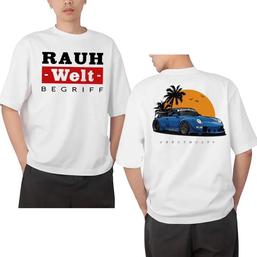 New Back Retro Turbo RWB 993 T-shirt Men Short Sleeve Hip Hop Street Boy Casual Tops Harajuku Drive Sport Car Fashion White Tees