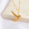 Golden Hummingbird Bird Set Colorful Zircon Pendant for Women's Party Sexy Low Allergy Jewelry Gift Necklace