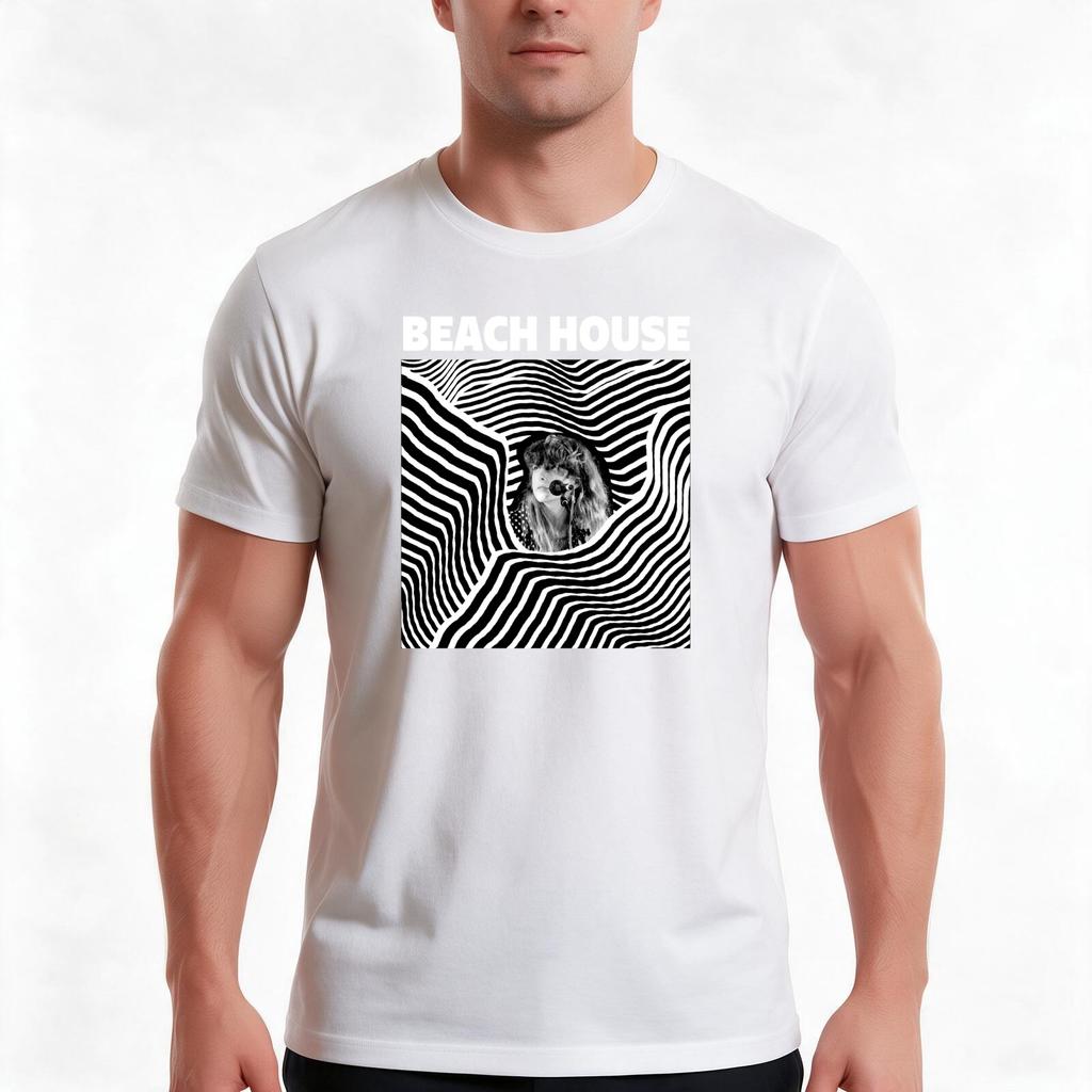 Victoria Legrand Beach House Op Art Tshirt Summer Casual Cotton Tee Oversized Streetwear Tops Vintage Graphic Print