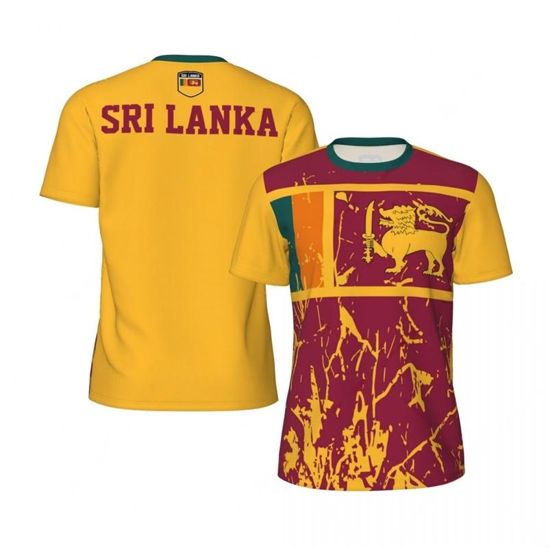 ETST WENDY Sri Lanka Vlag Grafisch Heren Voetbalshirt Mode Nationaal Embleem 3D Geprint Sport T-shirt Casual Oversized Ademende T-shirts S