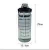 2L Portable Water Bottle Large Capacity Plastic Straw Water Cup Drink Bottle with Time Marker for Outdoor Sports Fitness