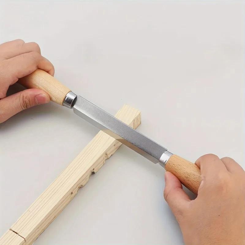 1pc Ashtree Wooden Handle Woodwork Hand Plane Carving Curved Wood Debarking Hand Tool for Polished Logs