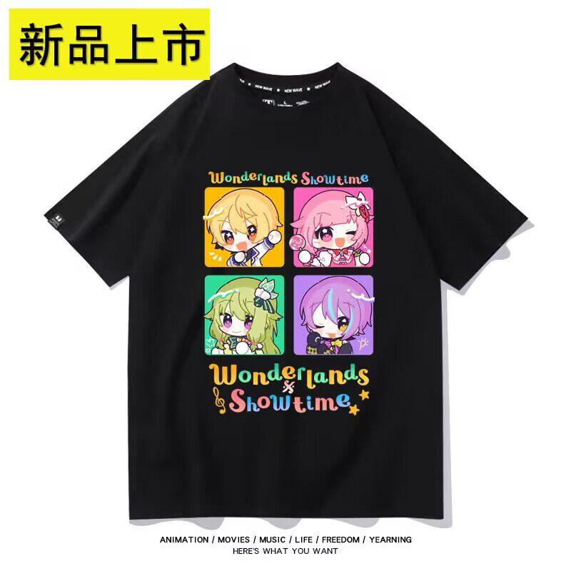 World Plan Colorful Stage Hatsune Miku Surrounding Tianma Si Pure Cotton Printed New Fashion Trend Unisexs and Womens Tshirt