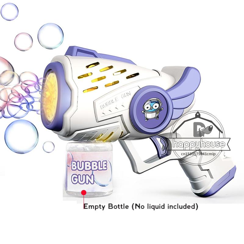 Automaatne Mullipüstol Lastele Väikelastele, 8 Auguga Pardi Mullimasin Püstol LED Valgusega Mullipuhumismasin Väljas Mängitavad Mullimänguasjad