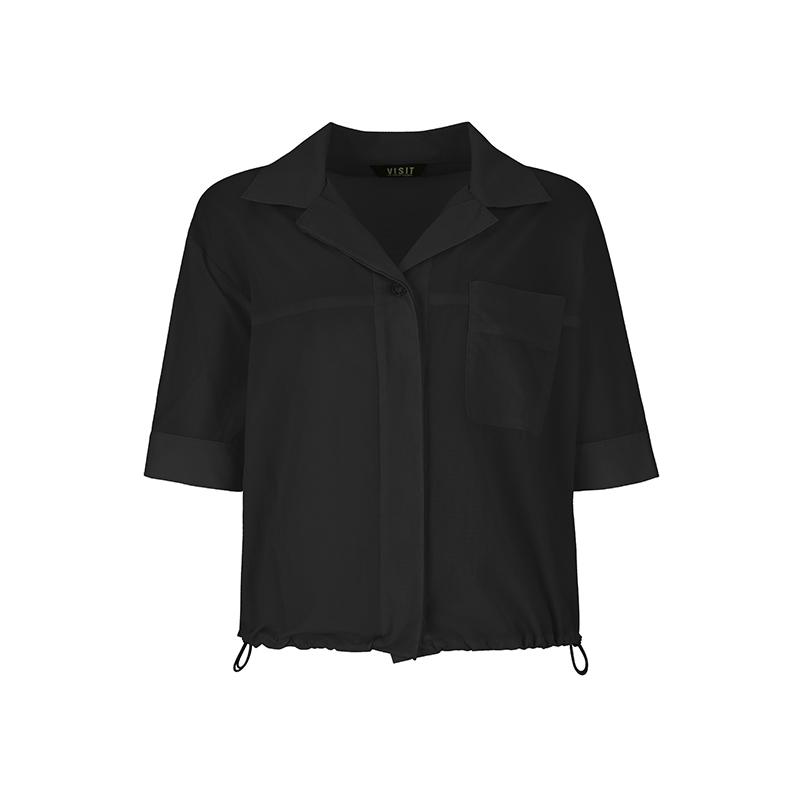 VISITINNEWYORK Short Sleeve Pocket Blouse (Va6Ss7C)