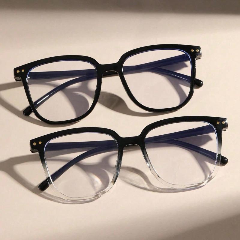 2 PCS Square Blue Light Blocking Glasses Men TR90 Light Frame Anti Blue Ray Eyeglasses Women Classic Computer Eyewear