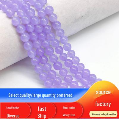 Natürliche Chalcedon Achat Lose Perlen für DIY Schmuck - Xuanyi Gras Chalcedon mit Ostchinesischem Meer Kristall
