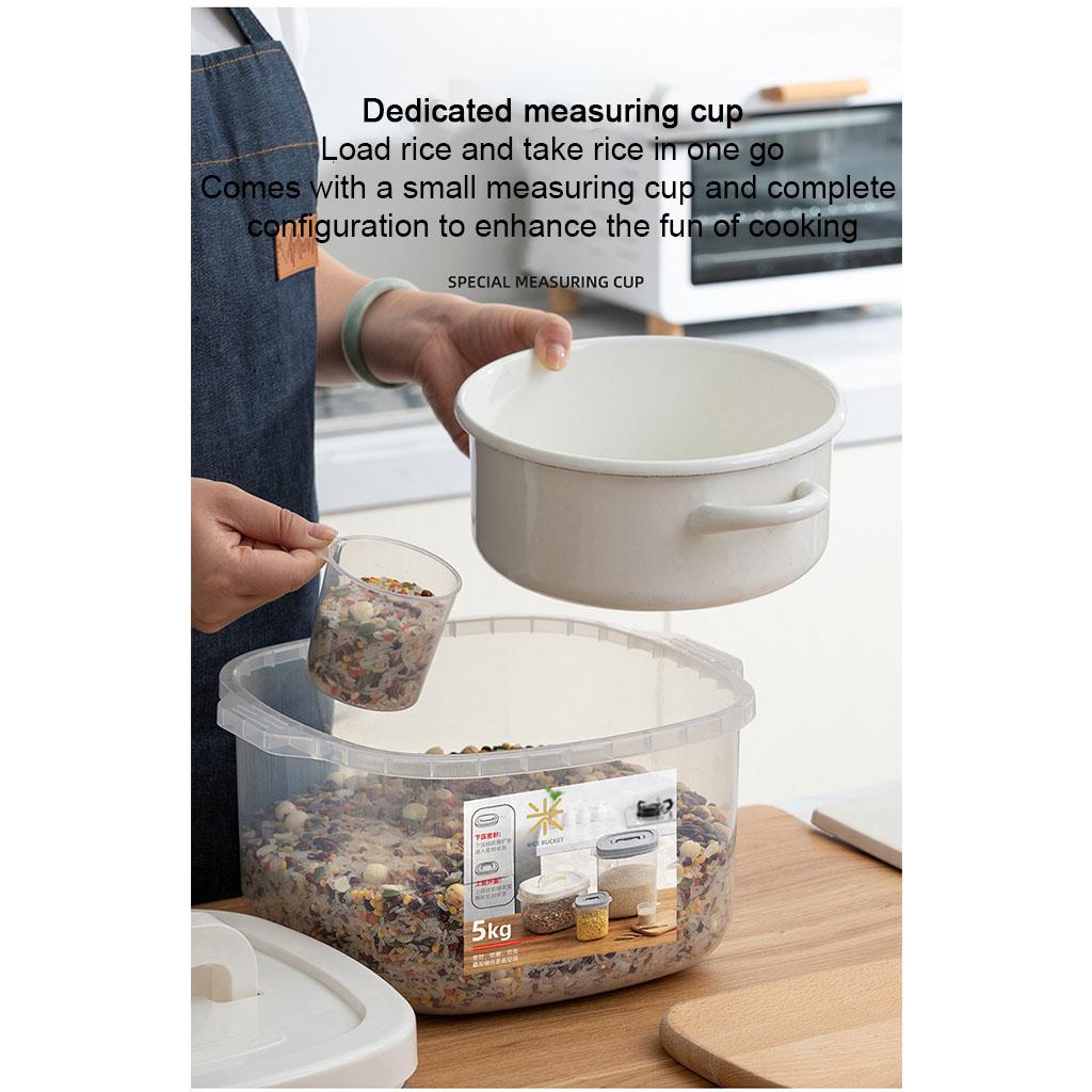 Simple Style Grain Container Clear Kitchen Food Storage Can Home Dorm Supply
