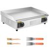 Commercial Electric Griddle, 725 X 400 Mm, 4400W, 50-300°C Adjustable Temp Control, Stainless Steel Countertop Full Flat Top Grill with 2 Spatulas and