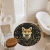 Glowing Fox,Round Area Rug,Carpet Rug for Living Room Bedroom Sofa Playroom Decor,Non-slip Floor Mat