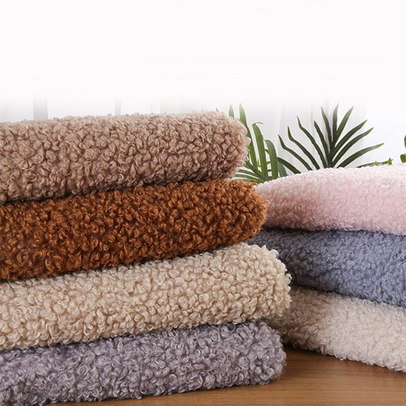 50x50cm Thicken Imitation Middle Sheep Roll Wool Plush Fabric for Cotton Doll Hair Cloth Plush Toy Handmade DIY Clothing Fabric